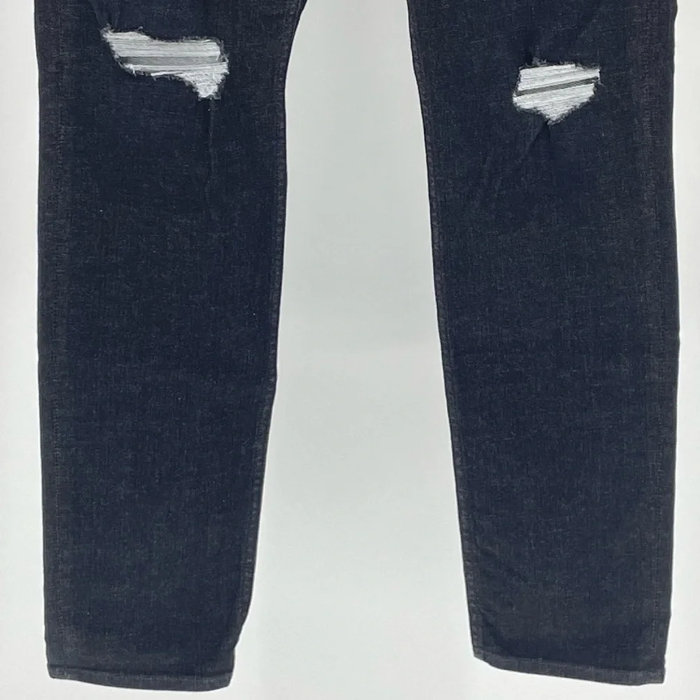 7 FOR ALL MANKIND NWT MEN’S SLIMMY SLIM STRAIGHT JEANS BLACK DISTRESSED 32 33 36 - Picture 6 of 15
